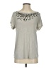 BAROK Silver Short Sleeve Blouse Size XS - photo 1