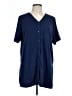 Only Necessities Blue Short Sleeve Blouse Size L - photo 1