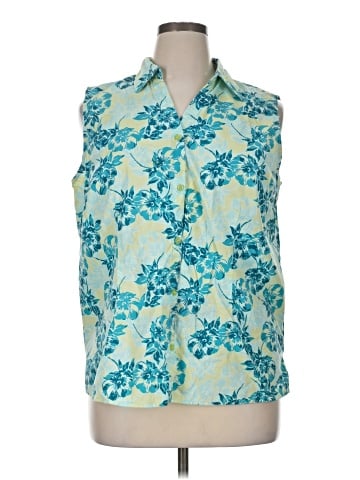 Basic Editions Sleeveless Button-Down Shirt (view 1)