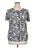 Free Kisses Silver Short Sleeve Top Size 1X - photo 1