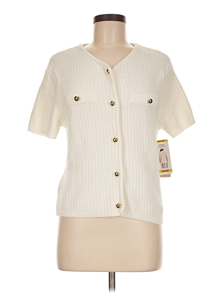 French Connection Cardigan Sweater In White