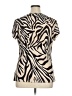 Worthington Animal Print Ivory Short Sleeve Blouse Size XL - photo 2