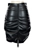 Shein 100% Polyester Solid Black Faux Leather Skirt Size 4 - photo 2
