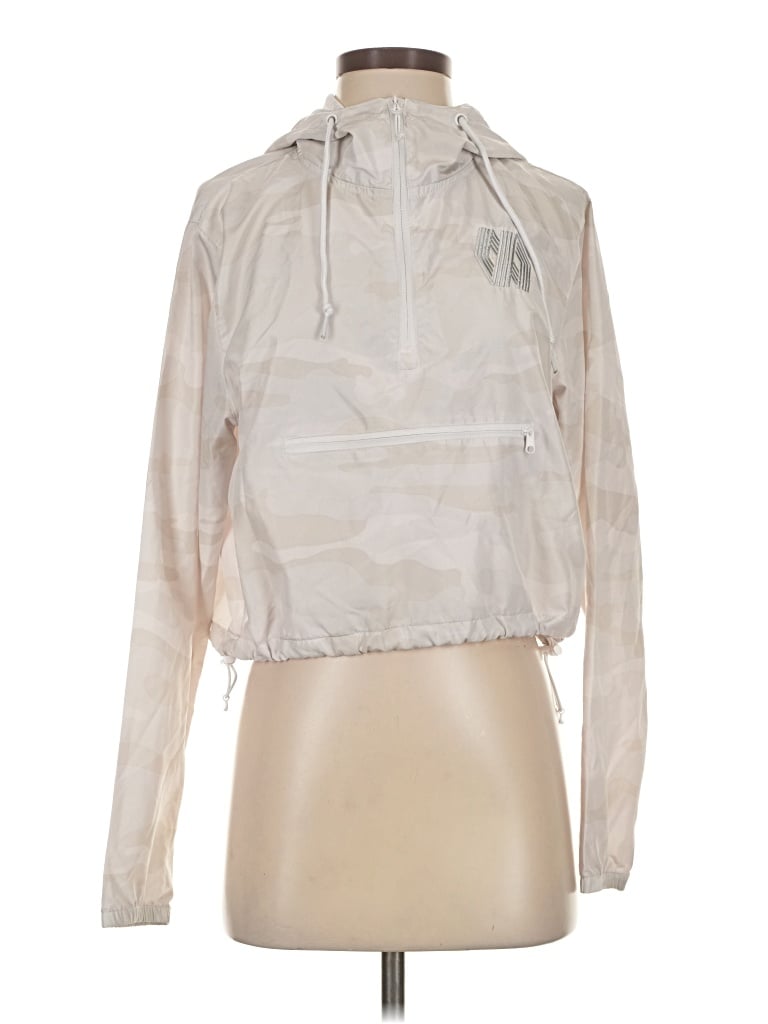 Pre-owned Quiksilver Windbreaker Jacket In White