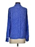 The Limited 100% Polyester Polka Dots Blue Long Sleeve Blouse Size S - photo 2