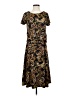Messini Paisley Brown Black Casual Dress Size S - photo 1