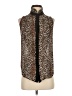 NSF Animal Print Brown Sleeveless Button-Down Shirt Size S - photo 1