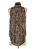 NSF Animal Print Brown Sleeveless Button-Down Shirt Size S - photo 2