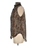 NSF Animal Print Brown Sleeveless Button-Down Shirt Size S - photo 5