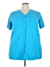 Only Necessities Blue Short Sleeve Blouse Size 1X - photo 1
