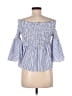 Gap 100% Cotton Blue 3/4 Sleeve Blouse Size S - photo 2