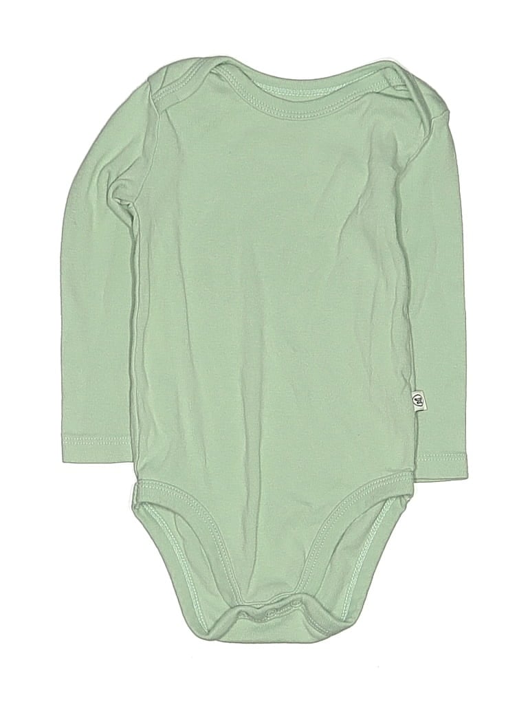 Pre-owned Honest Baby Clothing Babies' Long Sleeve Onesie In Green