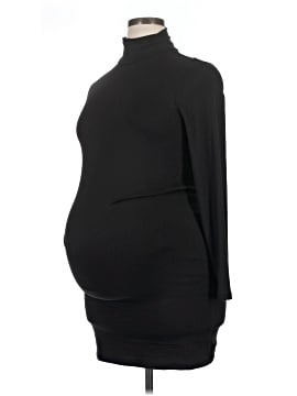 white dress black ribbon Red Turtle Neck Ribbed Mini Dress