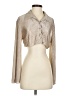 Shein 100% Polyester Metallic Tan Long Sleeve Blouse Size 4 - photo 1
