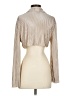 Shein 100% Polyester Metallic Tan Long Sleeve Blouse Size 4 - photo 2
