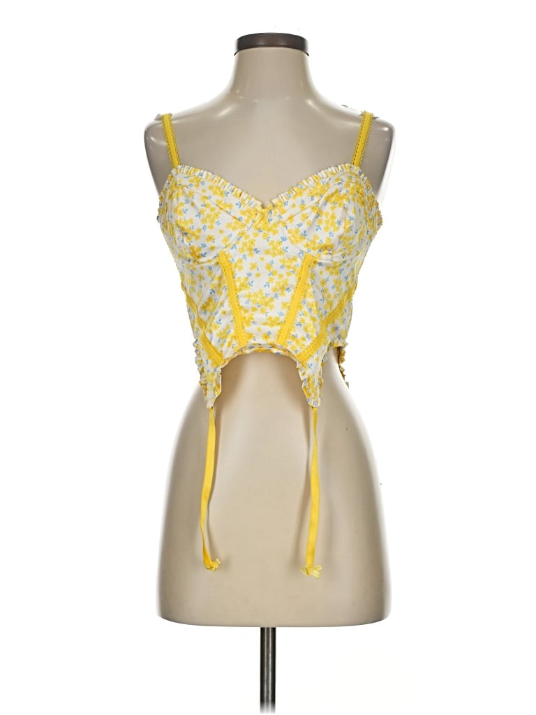 Pre-owned For Love & Lemons Sleeveless Blouse In Yellow