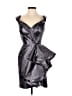 Mac Duggal 100% Polyester Metallic Silver Purple Cocktail Dress Size 0 - photo 1