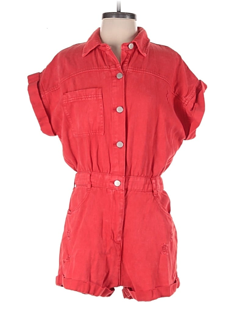 Pre-owned Day + Moon Romper In Red
