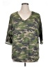 Misia Camo Green Short Sleeve Top Size 1X - photo 1