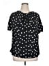 Elementz Polka Dots Black Short Sleeve Blouse Size 1X - photo 1