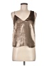 Michelle Mason Metallic Silver Gold Sleeveless Blouse Size 2 - photo 1