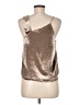 Michelle Mason Metallic Silver Gold Sleeveless Blouse Size 2 - photo 2