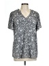 Unbranded 100% Polyester Stars Gray Short Sleeve Blouse Size L - photo 1