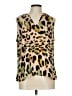 CAbi 100% Polyester Animal Print Gold Sleeveless Blouse Size L - photo 1