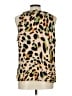 CAbi 100% Polyester Animal Print Gold Sleeveless Blouse Size L - photo 2