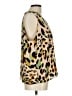 CAbi 100% Polyester Animal Print Gold Sleeveless Blouse Size L - photo 4