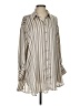 Zara Stripes Ivory Long Sleeve Blouse Size XS - photo 1