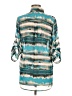 Takara 100% Polyester Tie-dye Teal 3/4 Sleeve Blouse Size M - photo 2