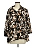 Investments 100% Polyester Animal Print Brown 3/4 Sleeve Blouse Size M - photo 1