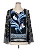 Kaari Blue 100% Polyester Black Long Sleeve Blouse Size XL - photo 1