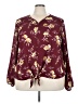 Justify 100% Polyester Burgundy Long Sleeve Blouse Size 3X - photo 1