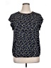 Montgomery Ward 100% Polyester Stars Graphic Blue Short Sleeve Blouse Size XL - photo 1