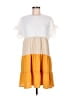 Unbranded 100% Polyester Color Block Ivory Casual Dress Size M - photo 1
