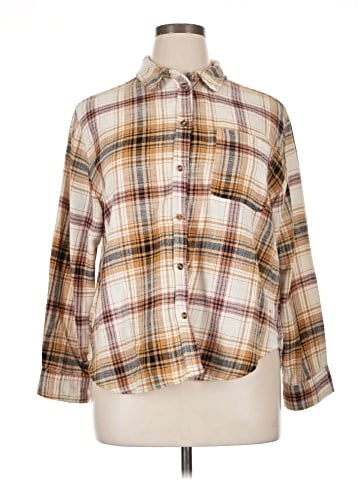 Love Tree 3/4 Sleeve Button-Down Shirt (view 1)