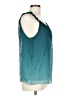 Trulli 100% Polyester Teal Sleeveless Blouse Size L - photo 4
