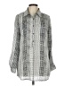 Liz Claiborne 100% Polyester Houndstooth Silver Long Sleeve Blouse Size L - photo 1