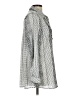 Liz Claiborne 100% Polyester Houndstooth Silver Long Sleeve Blouse Size L - photo 4
