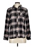Krazy Kat Plaid Black Long Sleeve Button-Down Shirt Size L - photo 1
