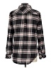 Krazy Kat Plaid Black Long Sleeve Button-Down Shirt Size L - photo 2
