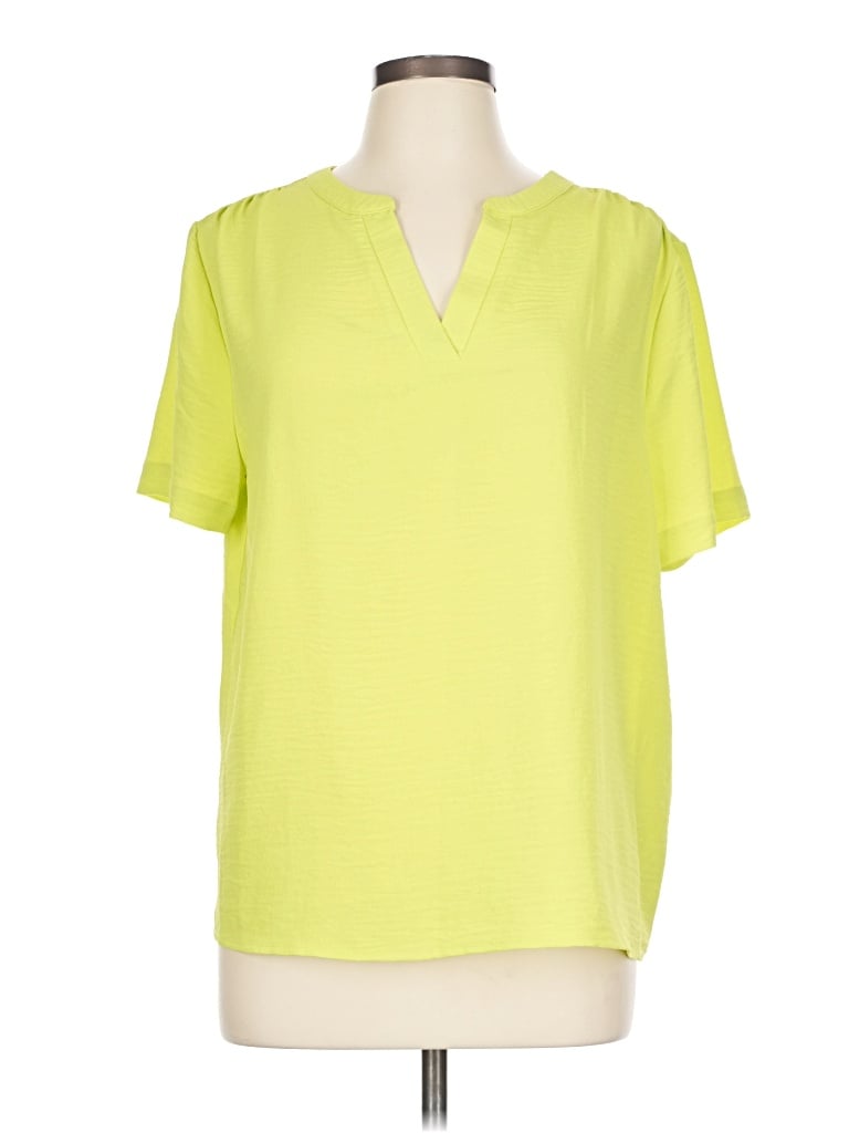 Pre-owned Versona Short Sleeve Blouse In Green