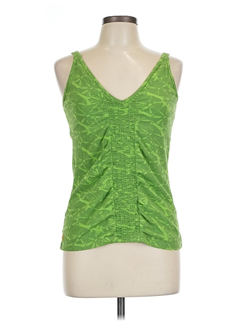Pre-owned Lucy Tank Top Green Plunge Neckline Tops