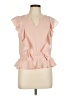 1.State 100% Polyester Pink Short Sleeve Blouse Size L - photo 1