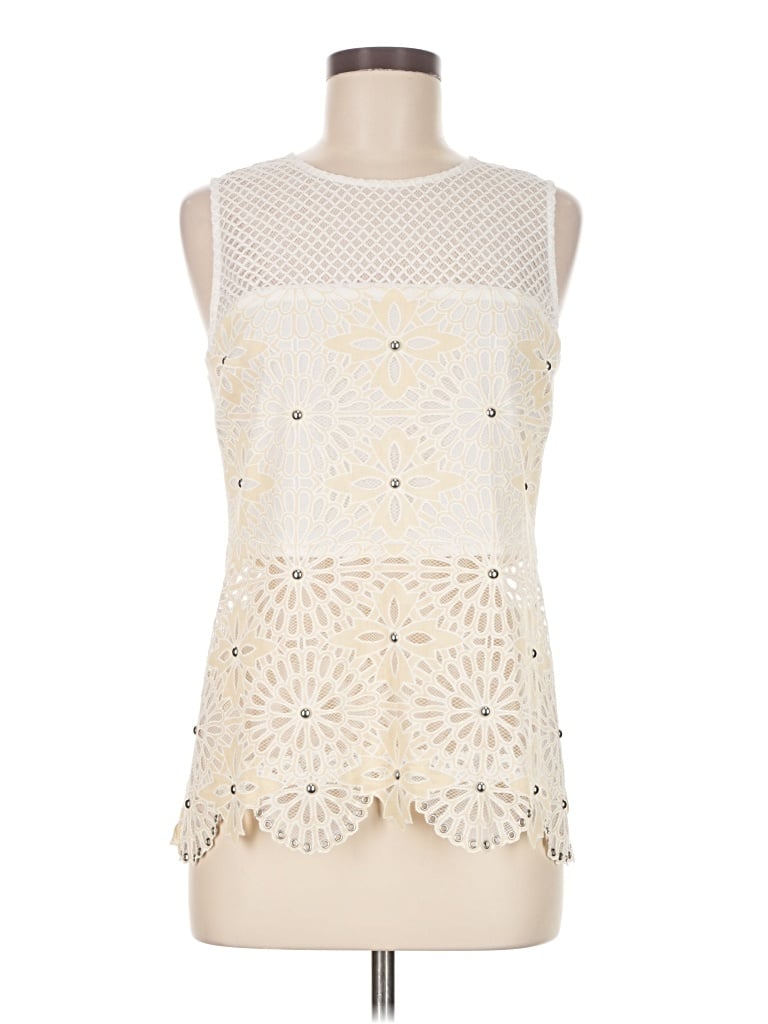 Pre-owned Veronica Beard Sleeveless Blouse In Ivory