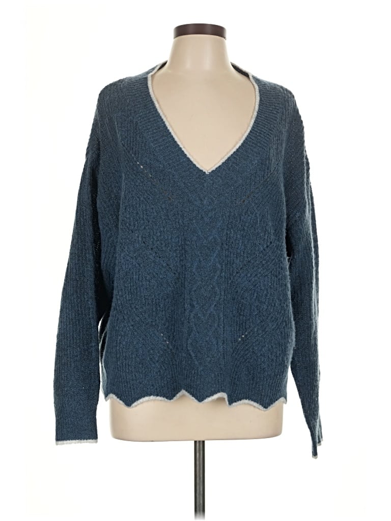 Pre-owned Hem & Thread Pullover Sweater In Blue