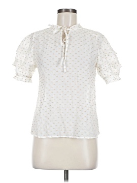 Flower & Feather Short Sleeve Blouse