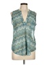 American Dream 100% Polyester Teal Blue Sleeveless Blouse Size L - photo 1
